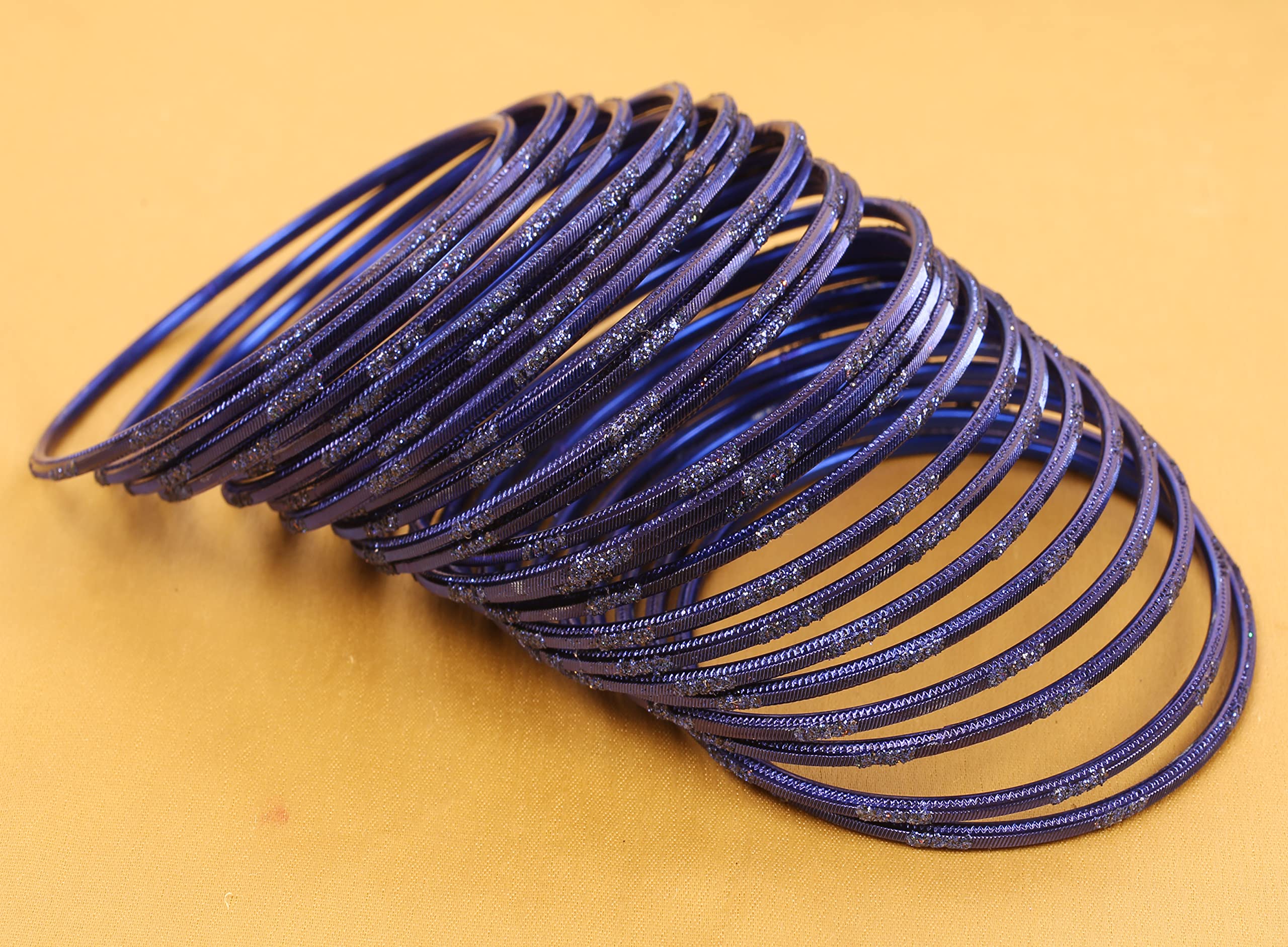 Touchstone "Colorful 2 Dozen Bangle Collection Indian Bollywood Alloy Metal Textured Designer Jewelry Bangle Bracelets Set of 24 for Women - Image 3