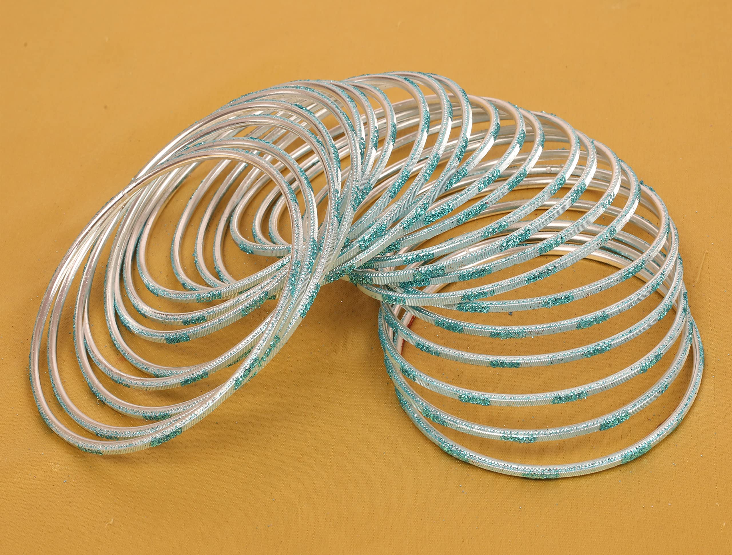 Touchstone "Colorful 2 Dozen Bangle Collection Indian Bollywood Alloy Metal Textured Designer Jewelry Bangle Bracelets Set of 24 for Women - Image 3