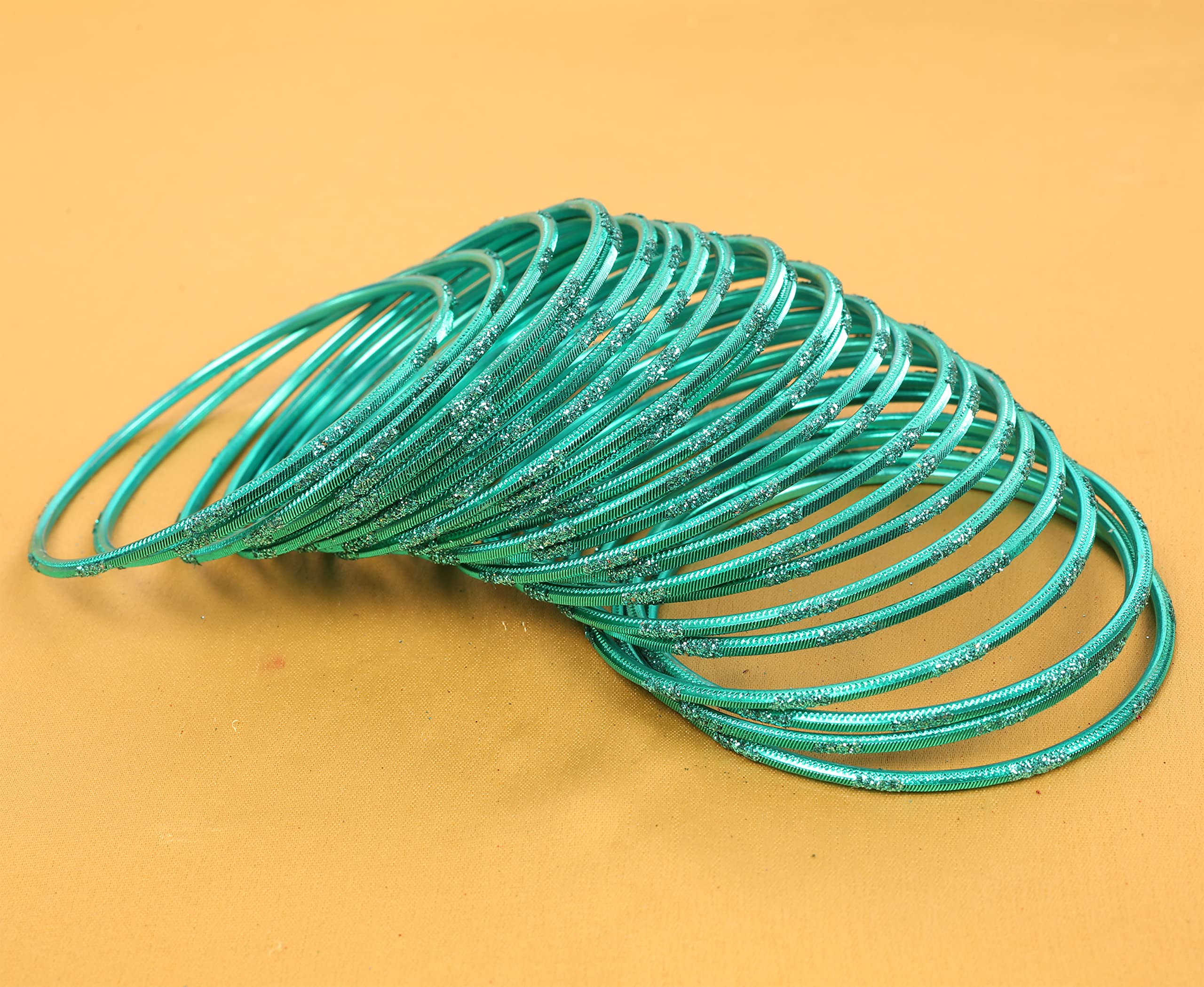 Touchstone "Colorful 2 Dozen Bangle Collection Indian Bollywood Alloy Metal Textured Designer Jewelry Bangle Bracelets Set of 24 for Women - Image 3