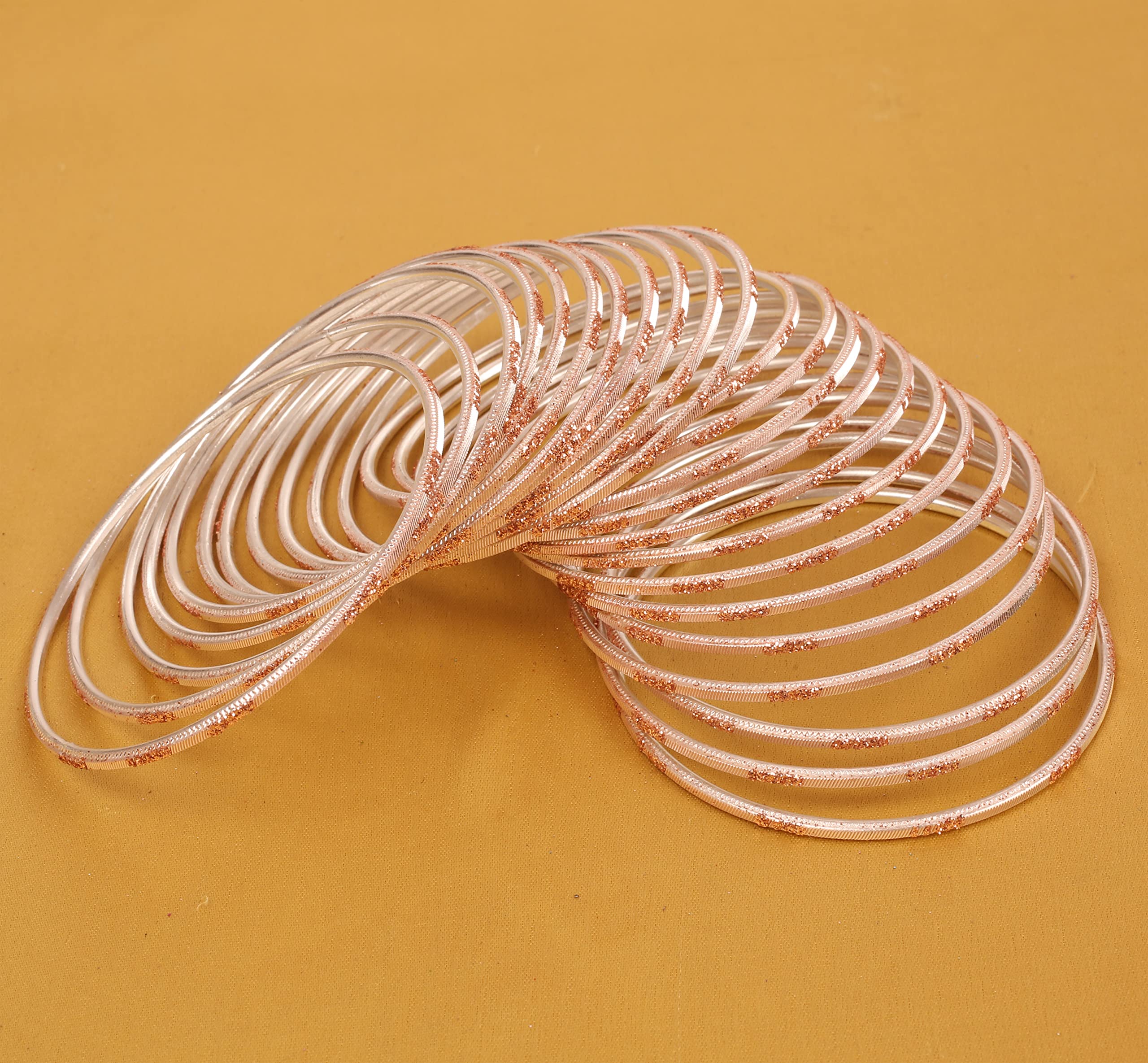 Touchstone "Colorful 2 Dozen Bangle Collection Indian Bollywood Alloy Metal Textured Designer Jewelry Bangle Bracelets Set of 24 for Women - Image 3