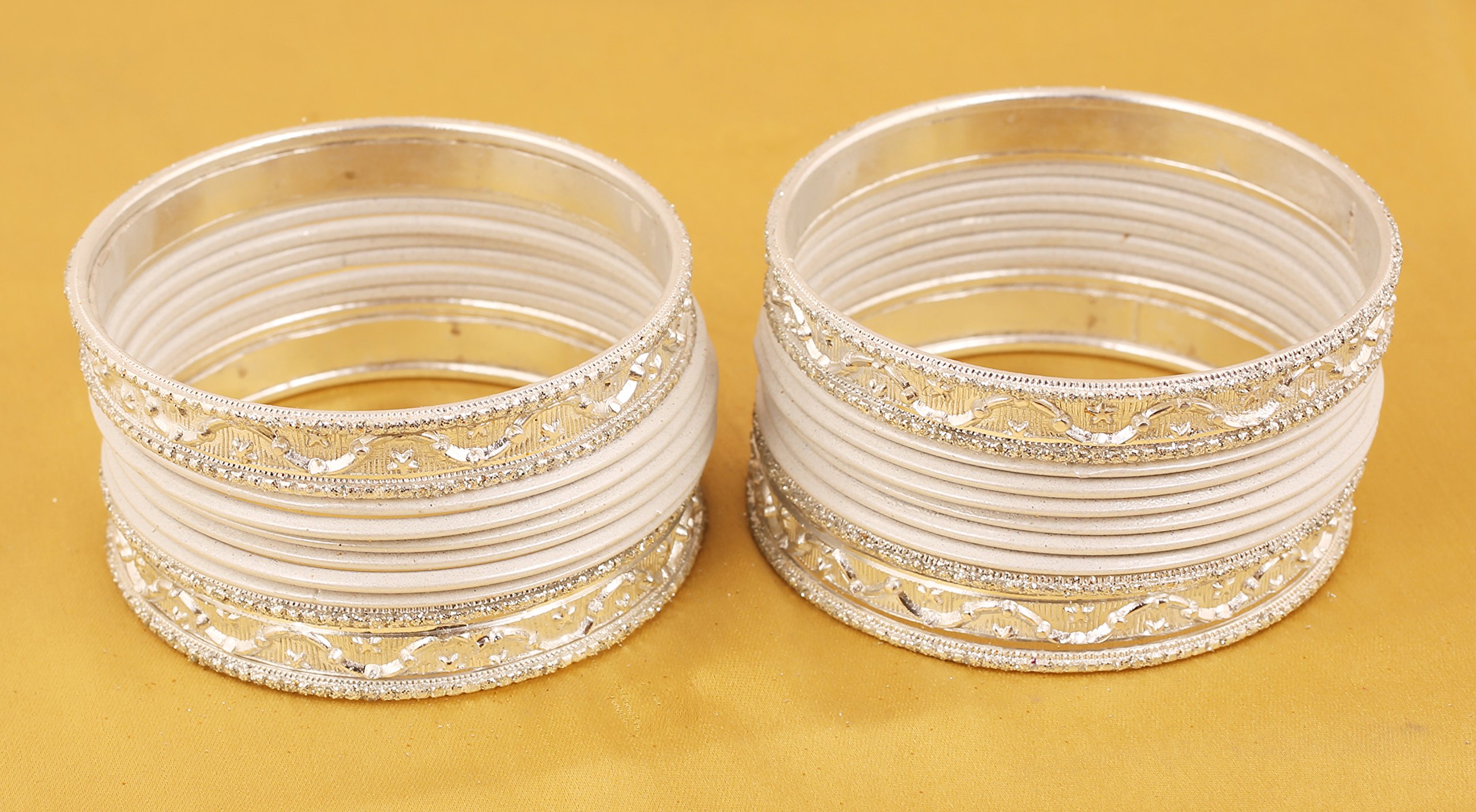 Touchstone "Colorful 2 Dozens Bangle Collection Indian Bollywood Golden Flakes Exotic Textured Colorful Designer Jewelry Bangle Bracelets Set of 24 in Gold Tone for Women. - Image 3