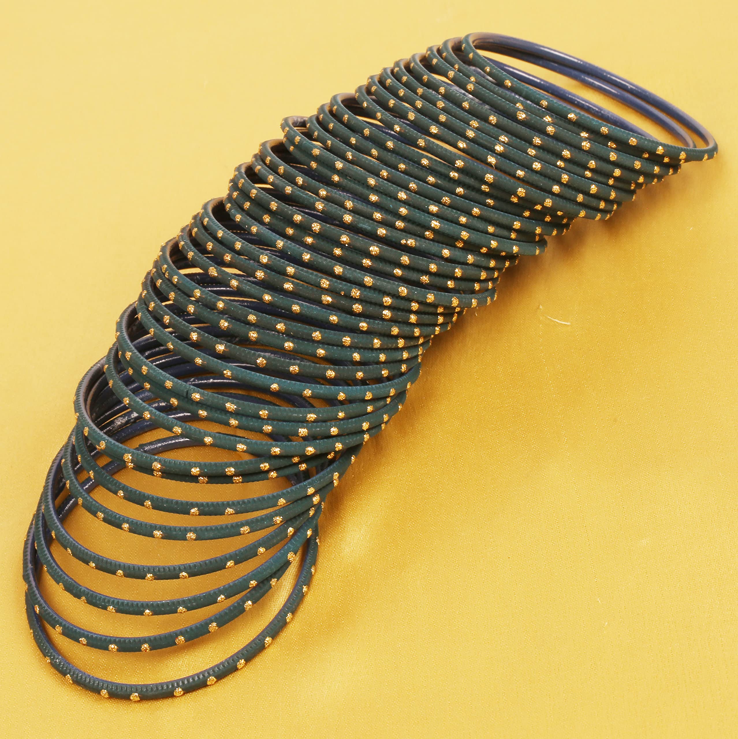 Touchstone Colorful Bangle Collection Indian Bollywood Alloy Metal Golden Glaze Wrist Enhancing Designer Jewelry Bangle Bracelets for Women. - Image 3