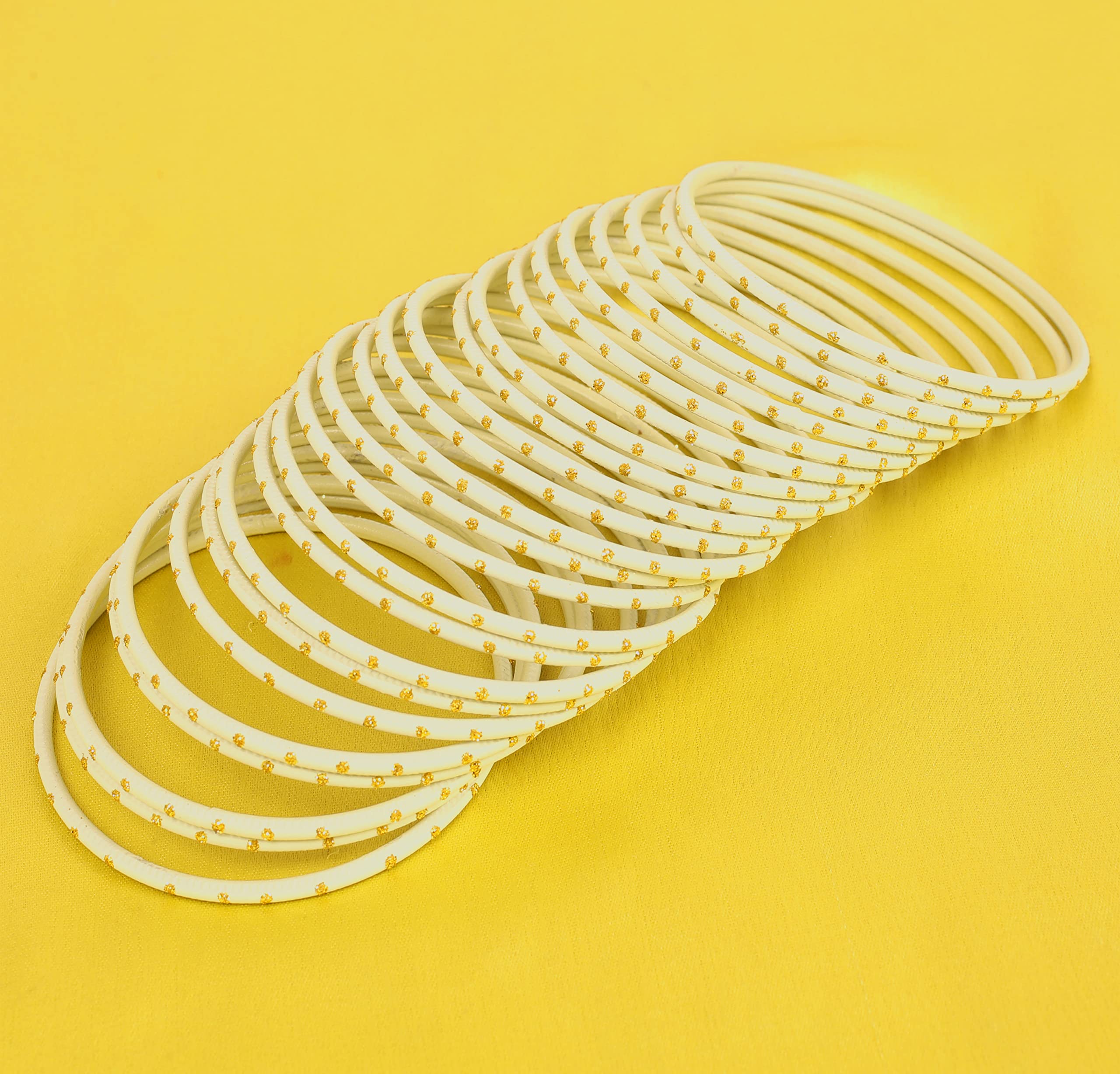 Touchstone Colorful Bangle Collection Indian Bollywood Exclusive Golden Glaze Exotic Textured Colorful Designer Jewelry Bangle Bracelets Set of 24 for Women. - Image 3