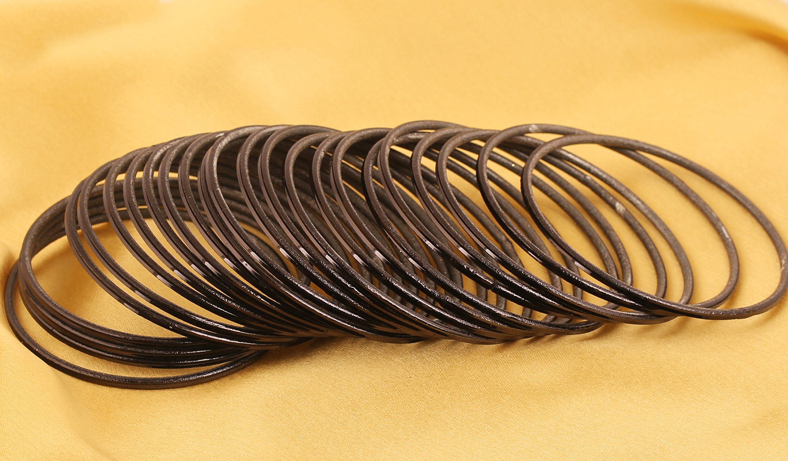 Touchstone "Colorful Bangle Collection Indian Bollywood Modern Style Pretty Textured Color Wrist Filler Thin Designer Jewelry Metal Bangle Bracelets For Women - Image 3