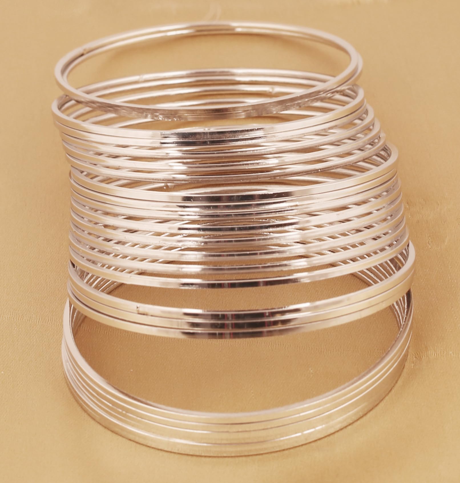 Touchstone "Golden Or Silver Bangle Collection. Indian Bollywood Pretty Cut Work Designer Jewelry Bangle Bracelets. in Gold Or Sliver Tone for Women. - Image 3