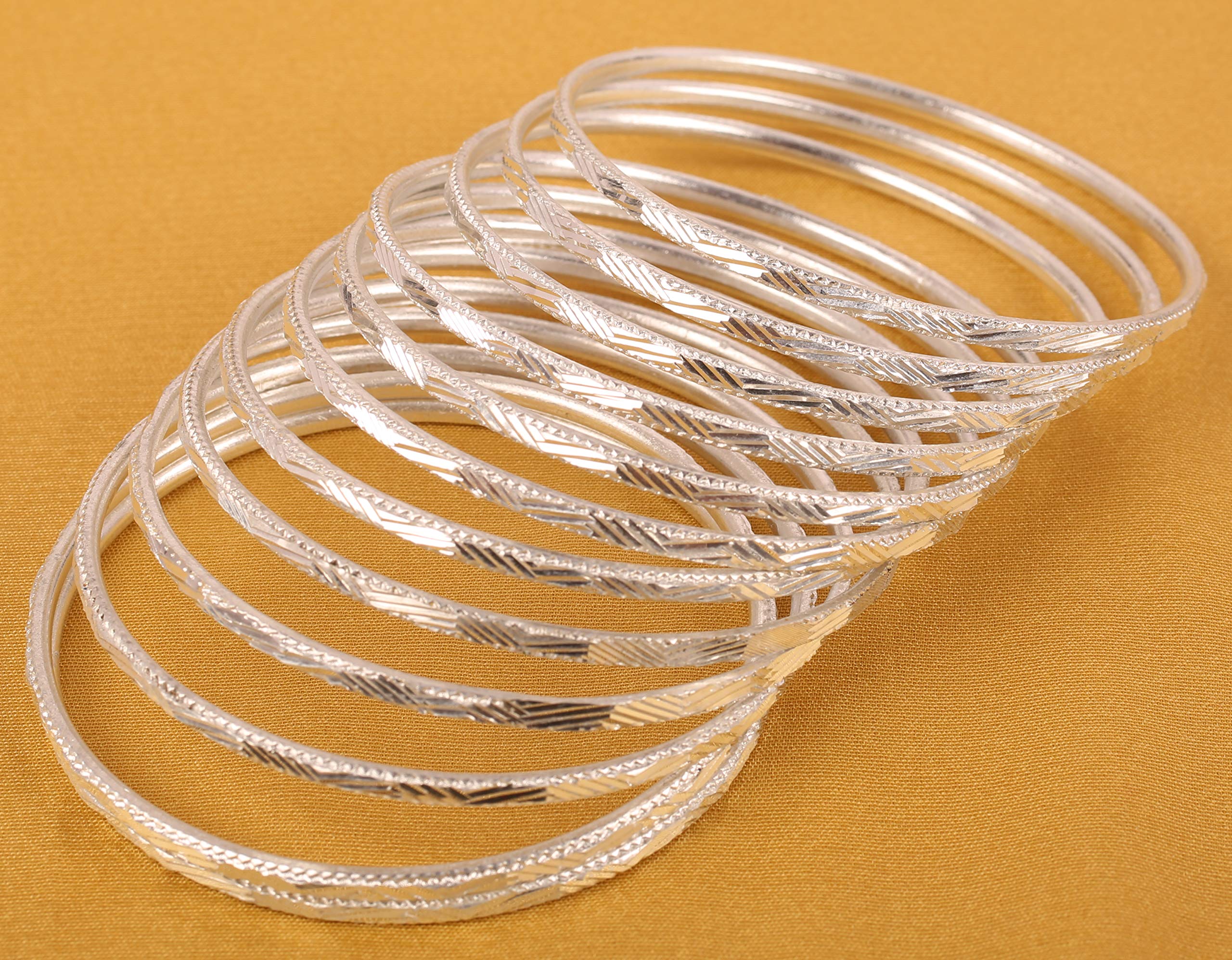 Touchstone "Golden Or Silver Bangle Collection. Indian Bollywood Pretty Cut Work Designer Jewelry Bangle Bracelets. in Gold Or Sliver Tone for Women. - Image 3