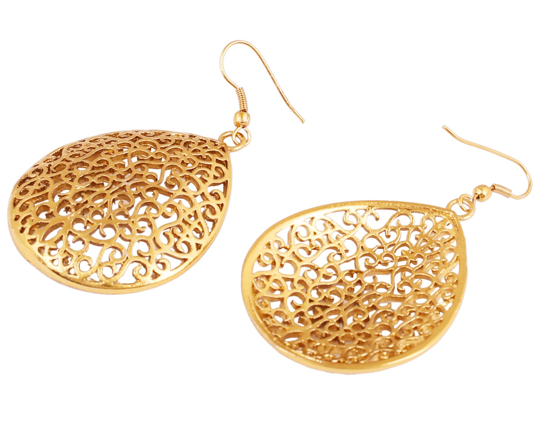 Touchstone Indian Bollywood Fashion Handcrafted Designer Jewelry Light Weight Hoop Baali Earrings in Copper Or White Or Antique Gold Tone for Women. - Image 6