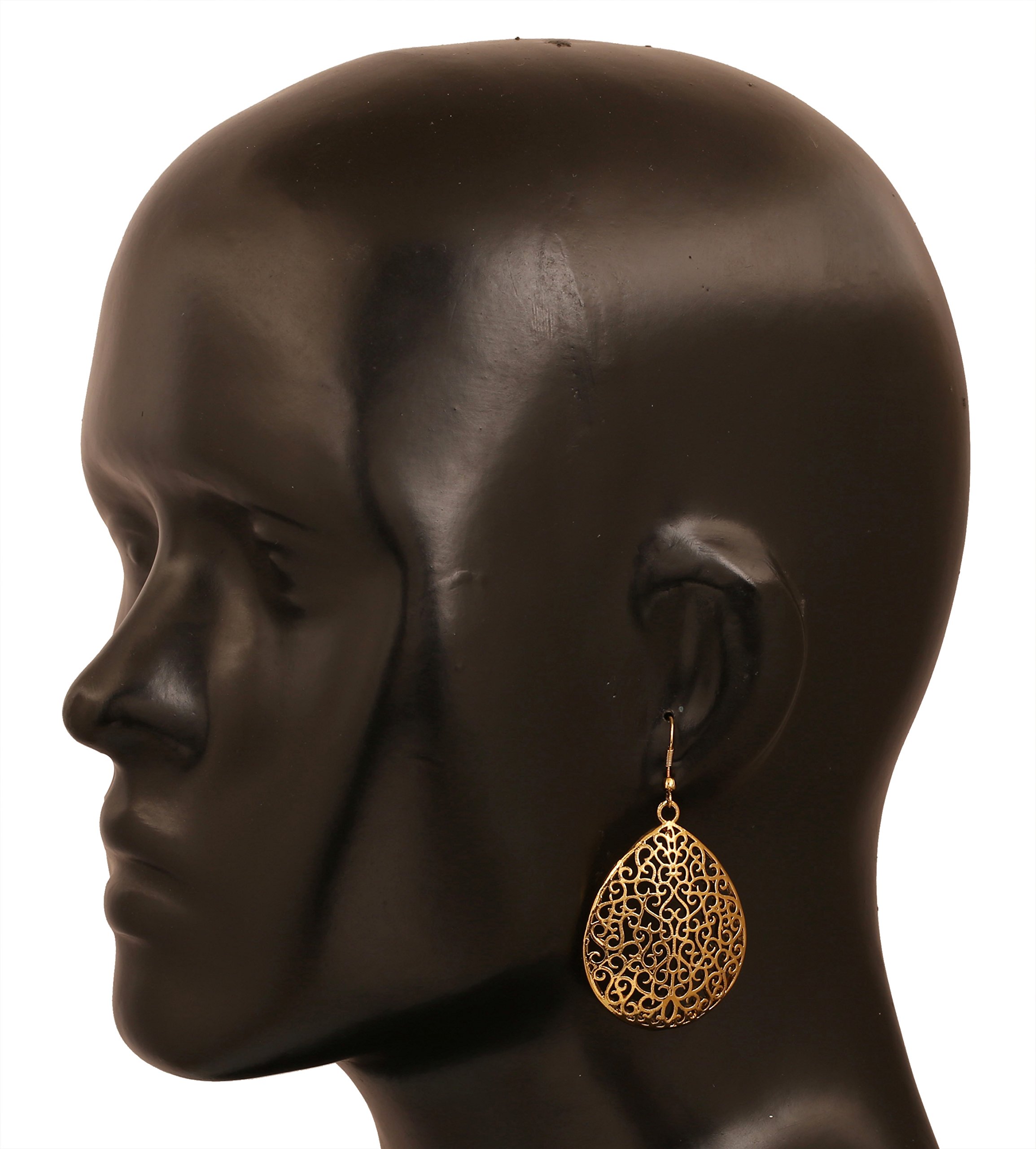 Touchstone Indian Bollywood Fashion Handcrafted Designer Jewelry Light Weight Hoop Baali Earrings in Copper Or White Or Antique Gold Tone for Women. - Image 3