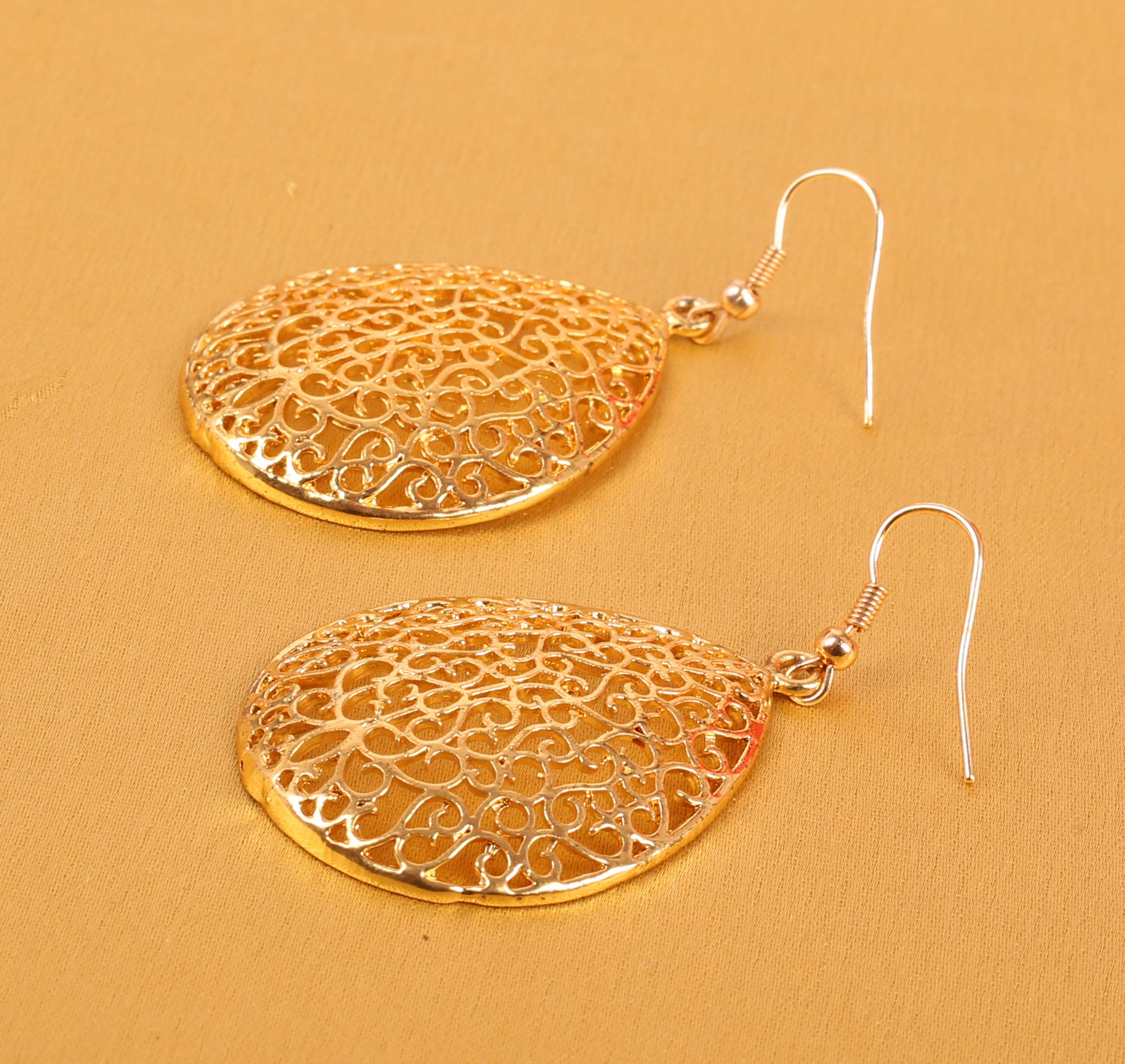Touchstone Indian Bollywood Fashion Handcrafted Designer Jewelry Light Weight Hoop Baali Earrings in Copper Or White Or Antique Gold Tone for Women. - Image 4
