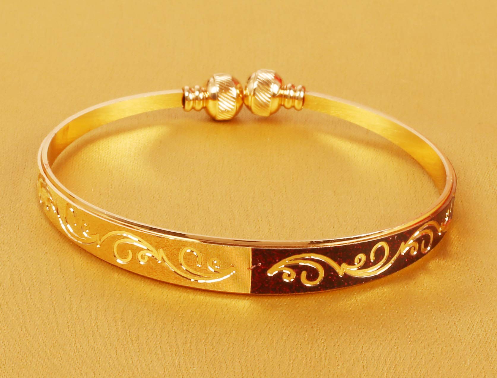 Touchstone Indian Bollywood Fresh Fashion Handcrafted Free Size Designer Jewelry Bracelet in Gold Tone for Women and Men. - Image 4