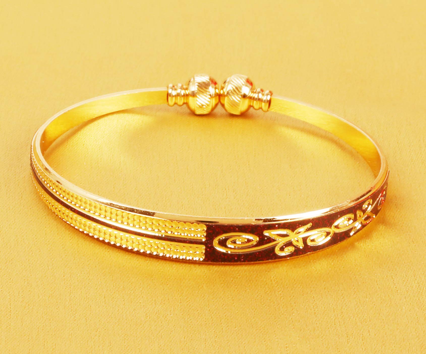 Touchstone Indian Bollywood Fresh Fashion Handcrafted Free Size Designer Jewelry Bracelet in Gold Tone for Women and Men. - Image 4