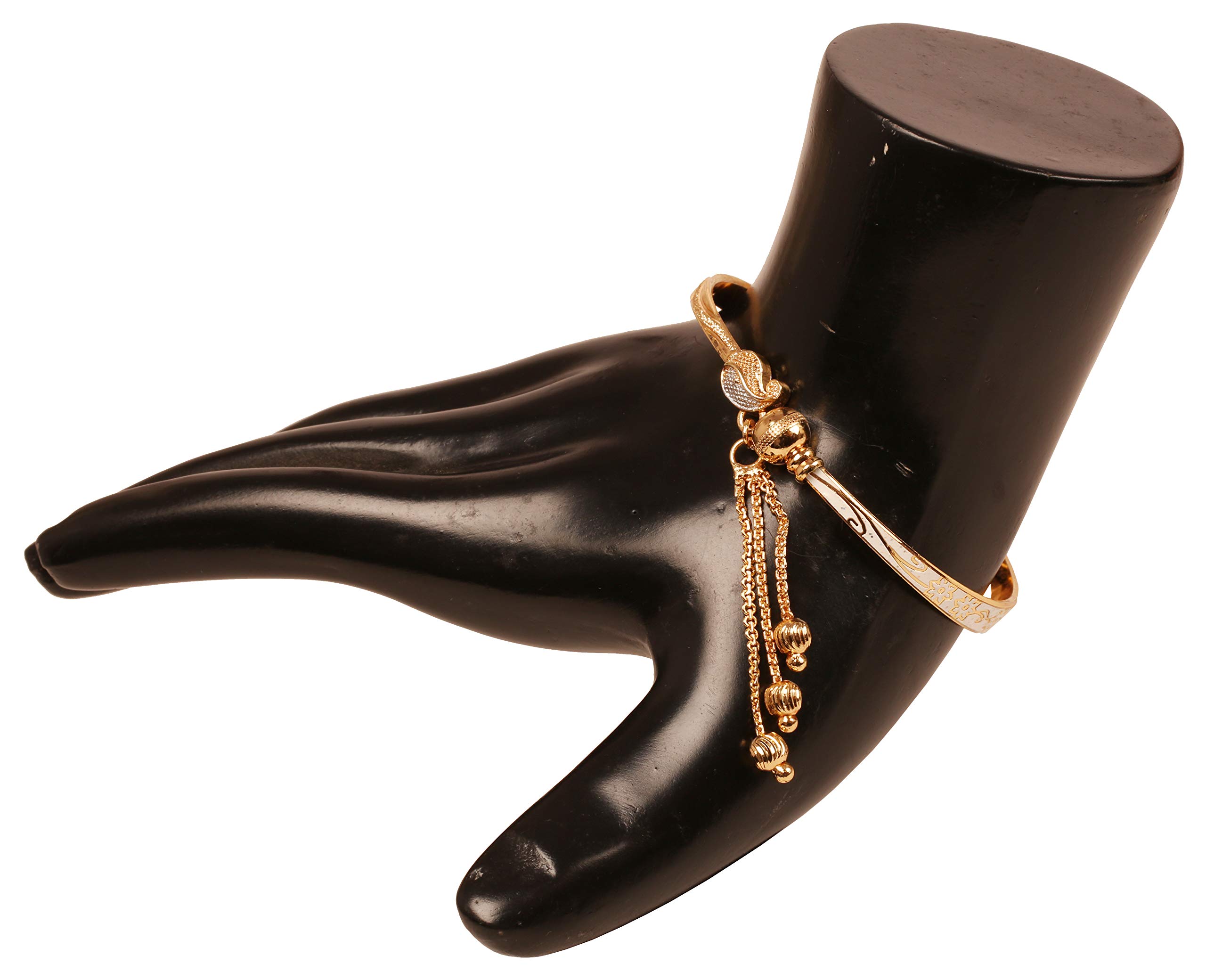 Touchstone Indian Bollywood Fresh Fashion Handcrafted Free Size Designer Jewelry Bracelet in Gold Tone for Women and Men. - Image 3