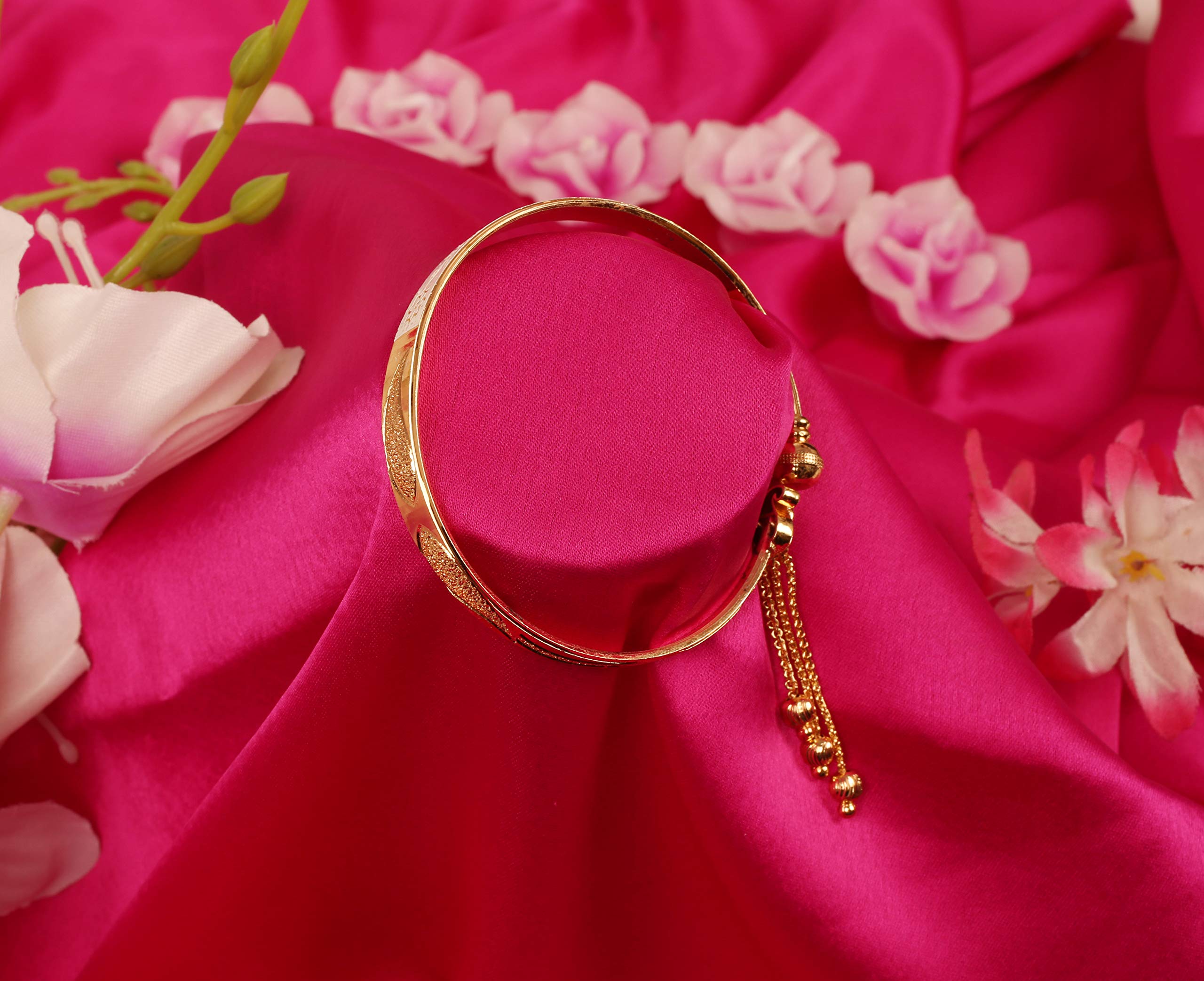 Touchstone Indian Bollywood Fresh Fashion Handcrafted Free Size Designer Jewelry Bracelet in Gold Tone for Women and Men. - Image 7