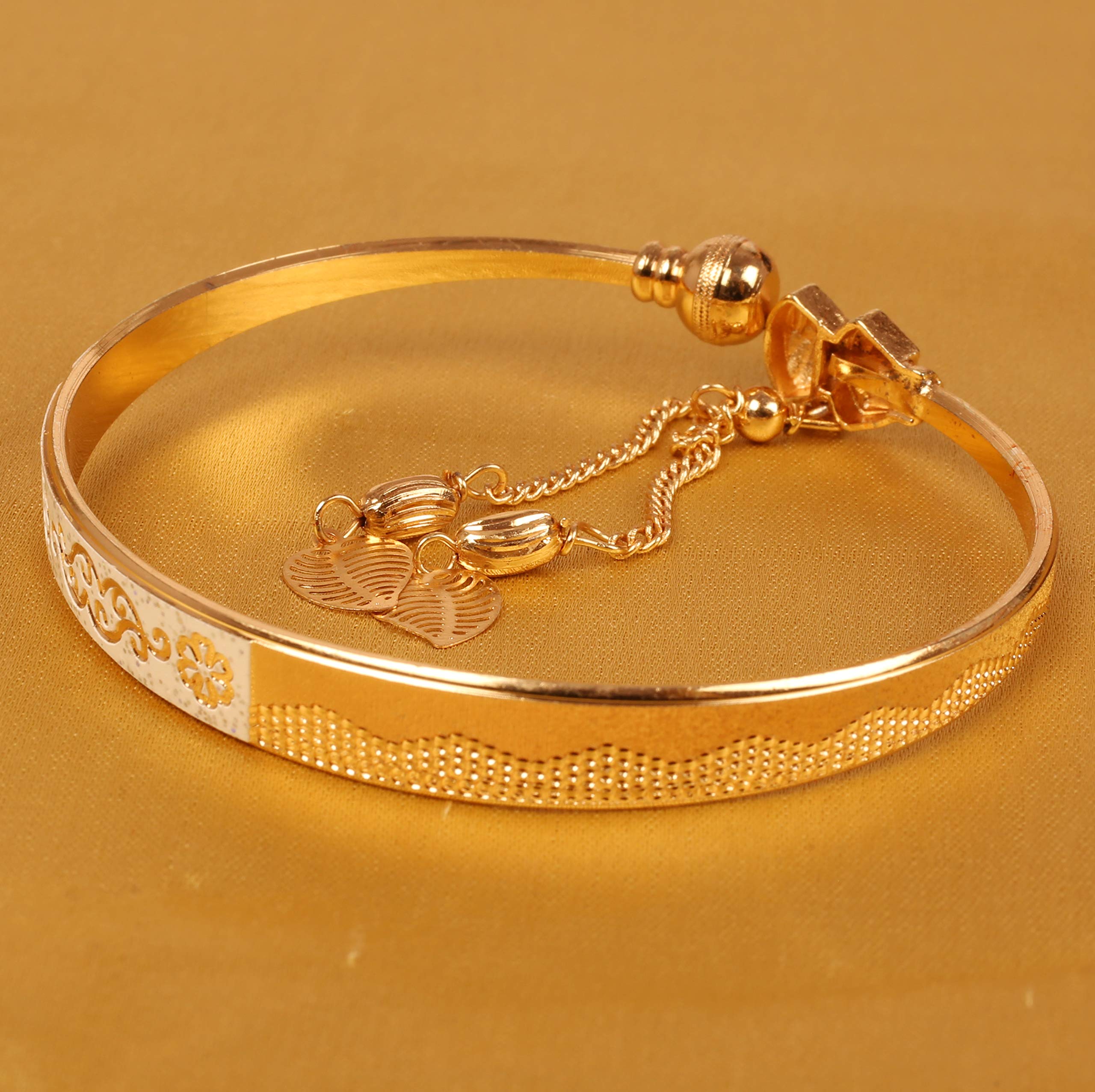 Touchstone Indian Bollywood Fresh Fashion Handcrafted Free Size Designer Jewelry Bracelet in Gold Tone for Women and Men. - Image 4