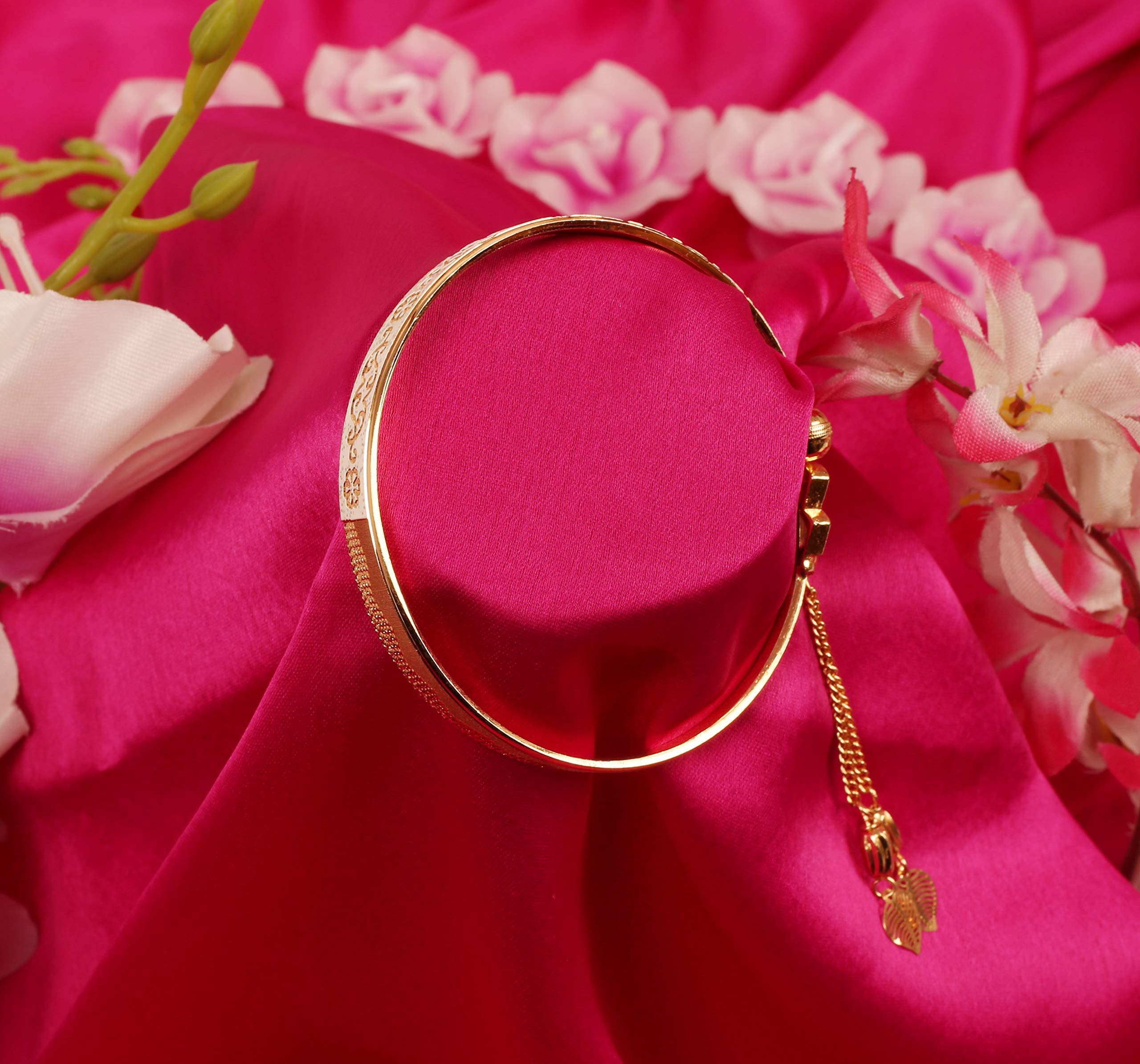 Touchstone Indian Bollywood Fresh Fashion Handcrafted Free Size Designer Jewelry Bracelet in Gold Tone for Women and Men. - Image 7