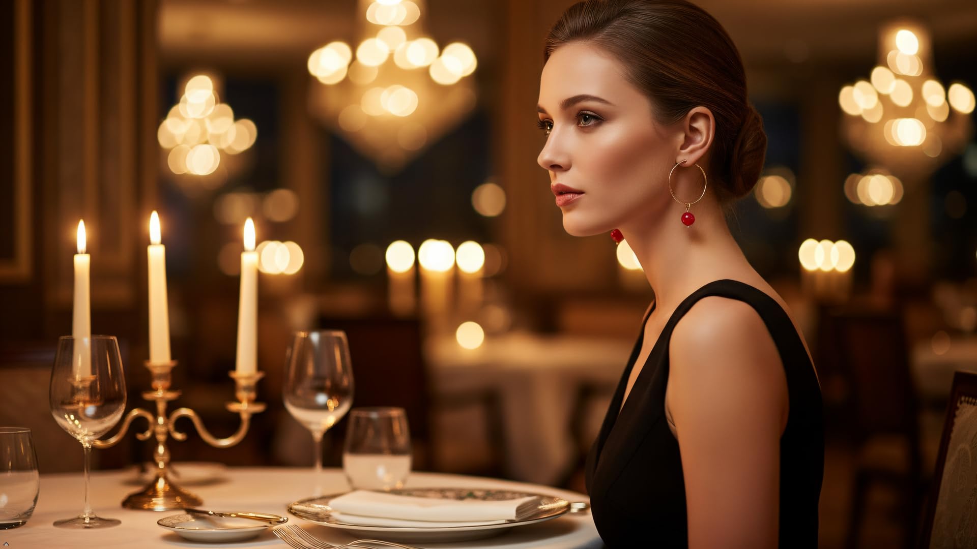 Touchstone Indian Bollywood Handcrafted Glass Stones 3 Changeable Color Designer Jewelry Hoop Earrings in Gold Tone for Women. - Image 3