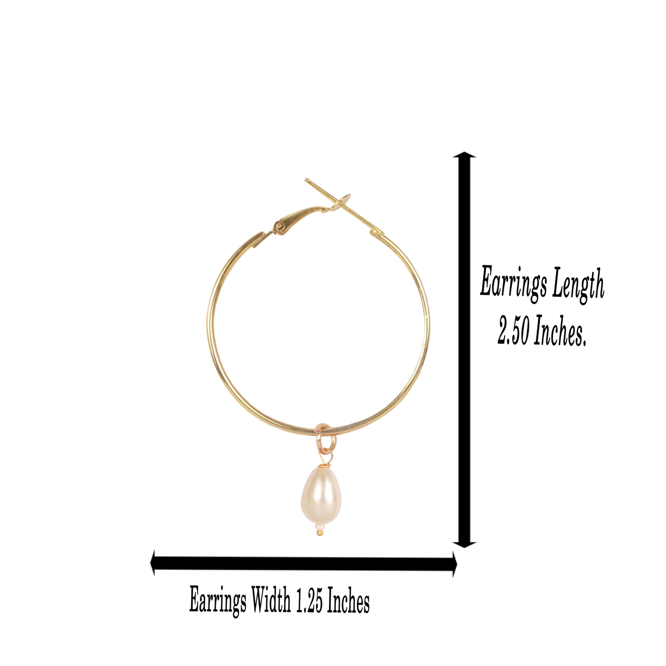 Touchstone Indian Bollywood Handcrafted Glass Stones 3 Changeable Color Designer Jewelry Hoop Earrings in Gold Tone for Women. - Image 5