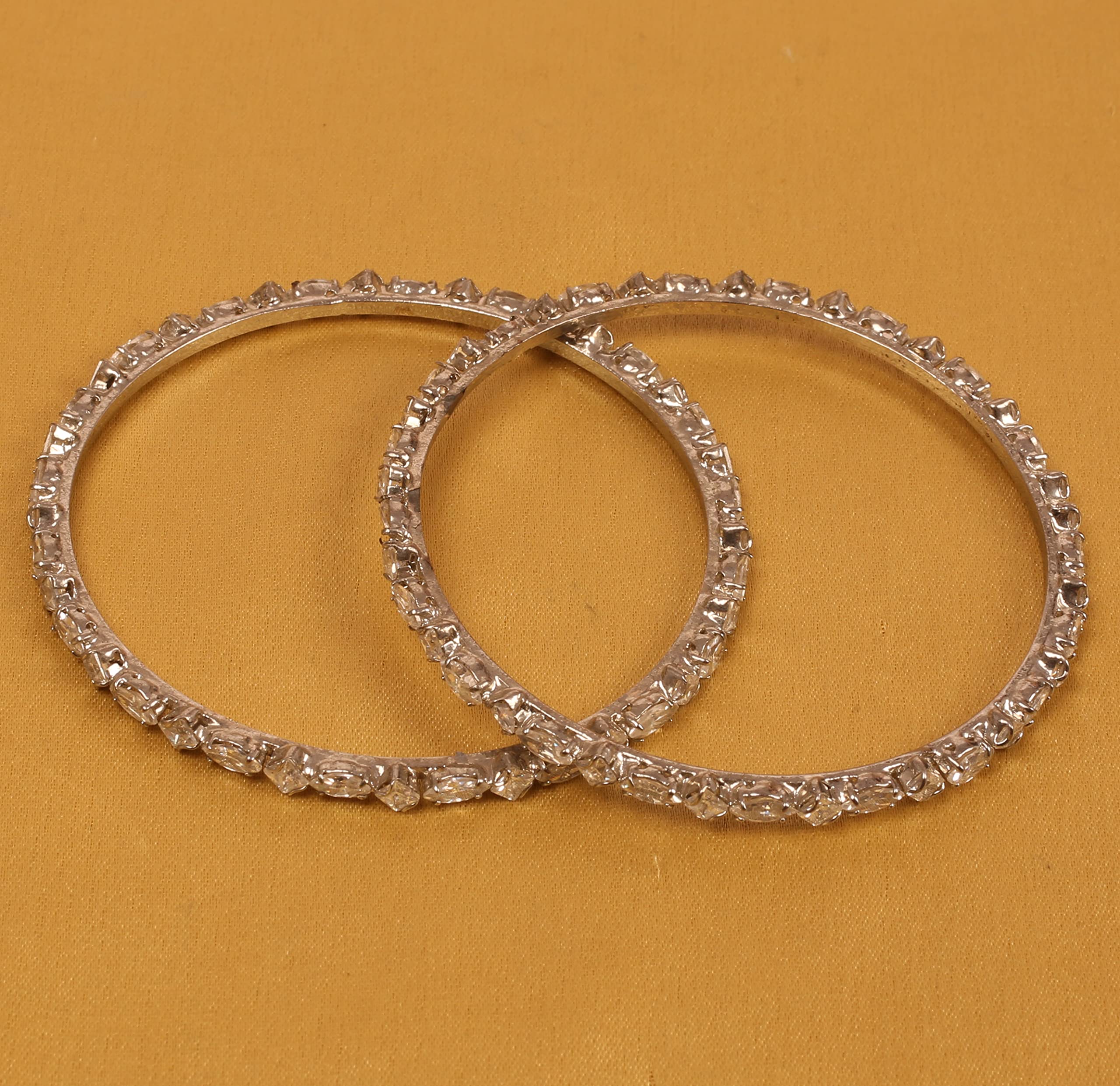 Touchstone Indian Bollywood Handcrafted Look Designer Jewelry Bracelets Bangle. Set of 2. in Oxidized Silver Tone for Women. - Image 3