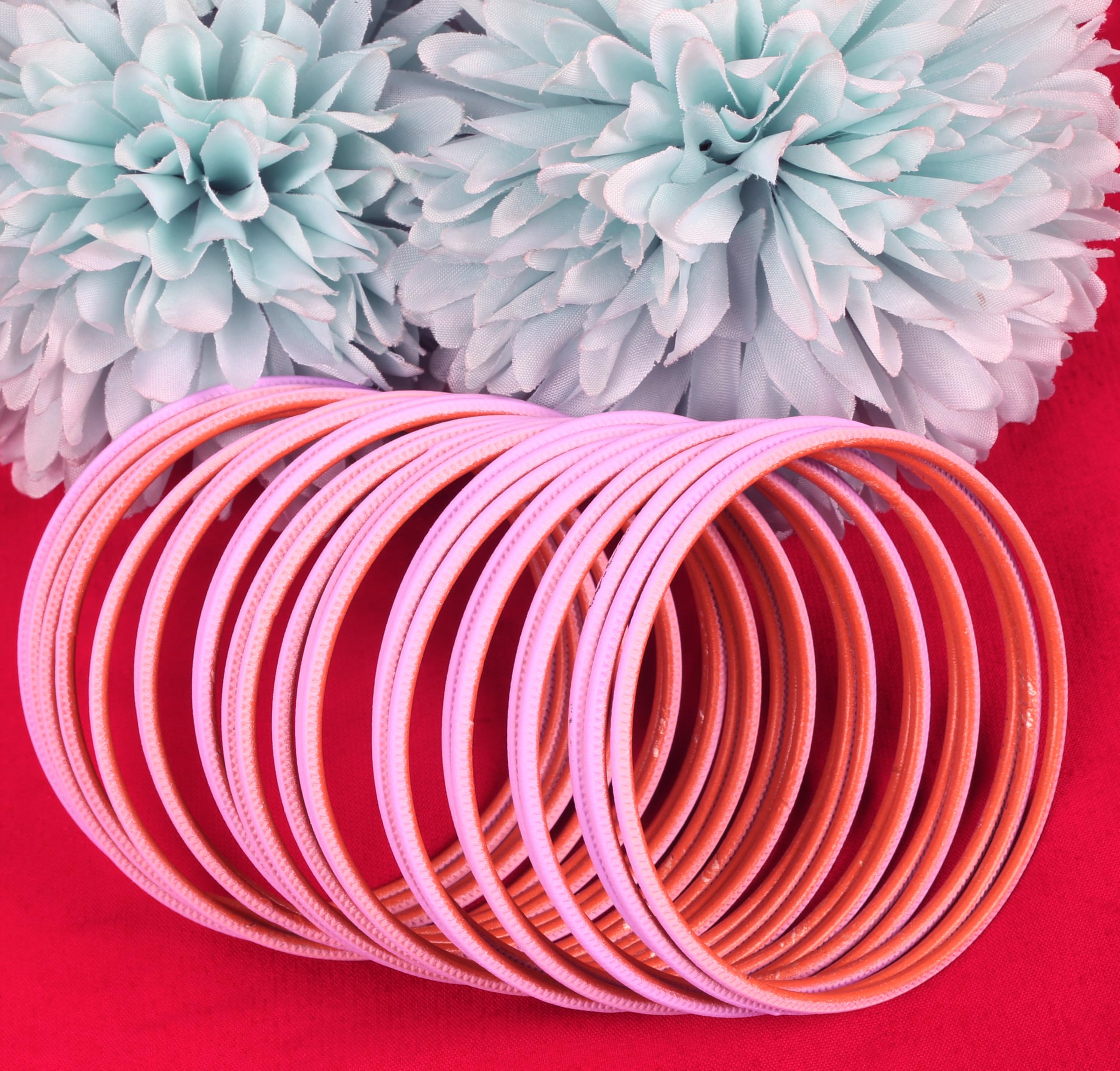 Touchstone Indian Bollywood Pastel Color Bangle Collection Beautifully Handcrafted Western Choice Designer Jewelry Bracelets Bangles. Set of 24. - Image 6