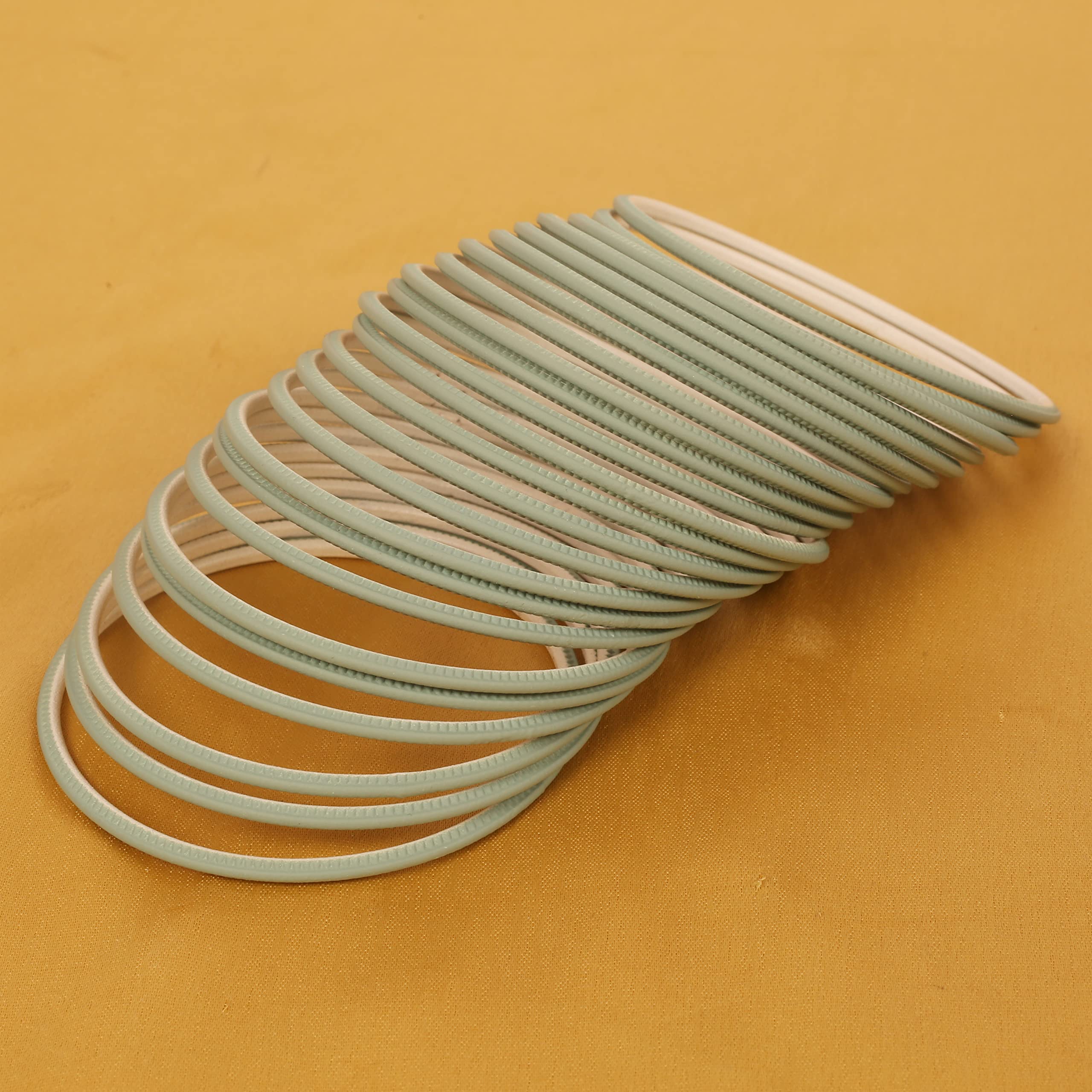 Touchstone Indian Bollywood Pastel Color Bangle Collection Beautifully Handcrafted Western Choice Designer Jewelry Bracelets Bangles. Set of 24. - Image 3