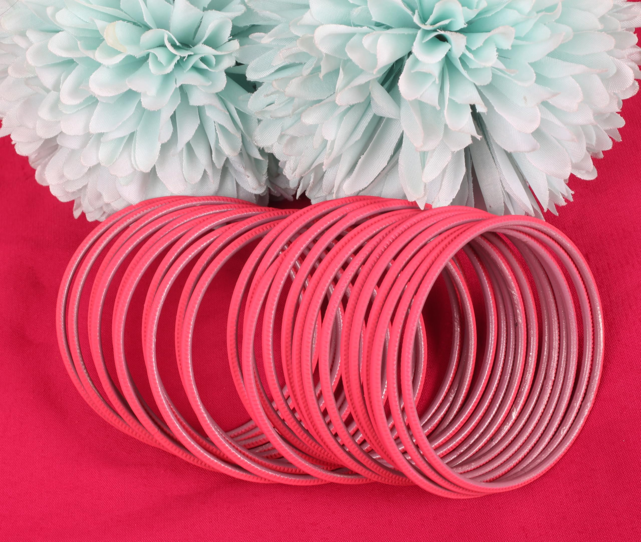 Touchstone Indian Bollywood Pastel Color Bangle Collection Beautifully Handcrafted Western Choice Designer Jewelry Bracelets Bangles. Set of 24. - Image 6