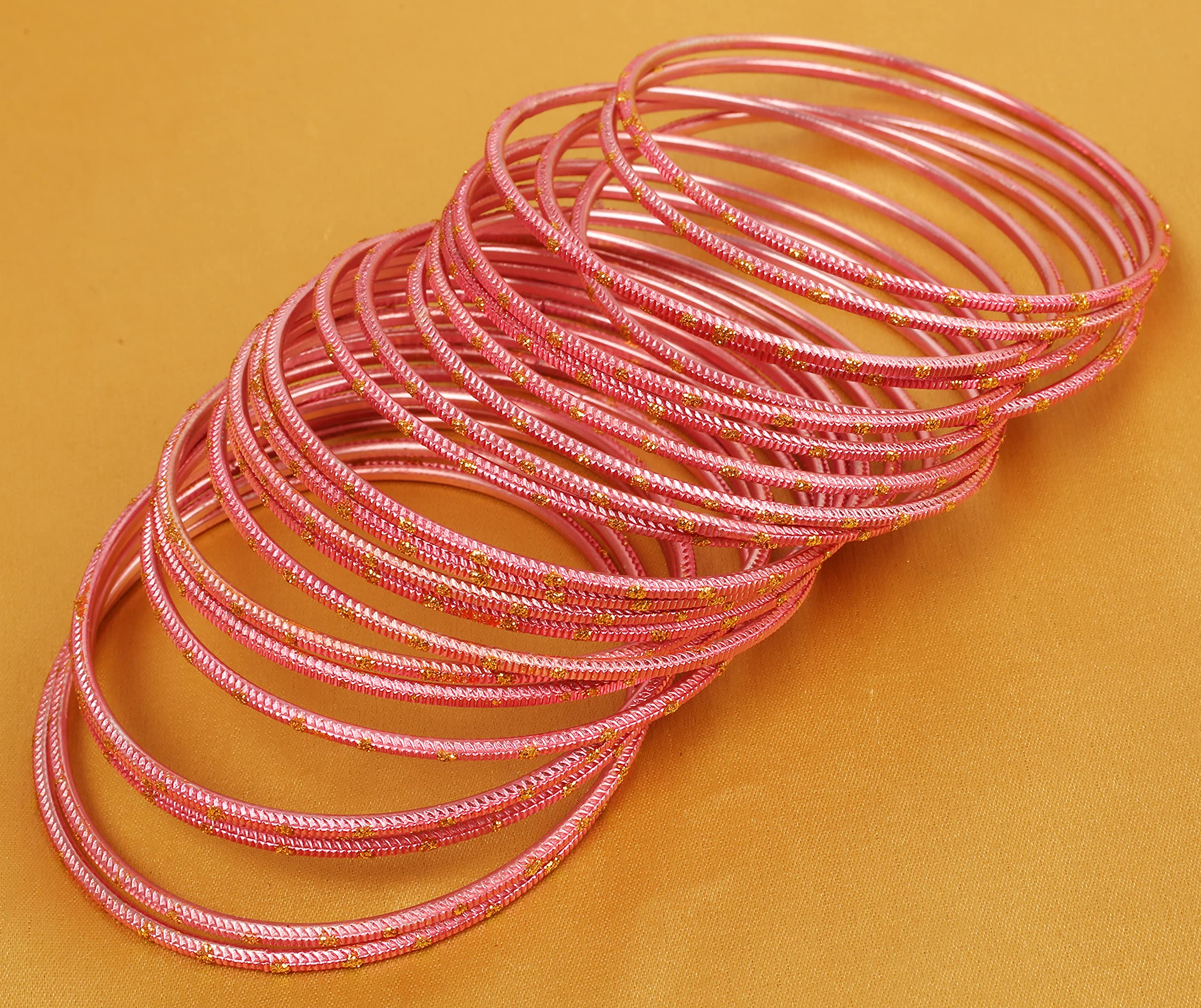 Touchstone Indian Bollywood Pretty Fashion Golden Dots Gorgeous Vintage Textured Attractive Designer Jewelry Bangle Bracelets for Women. - Image 3